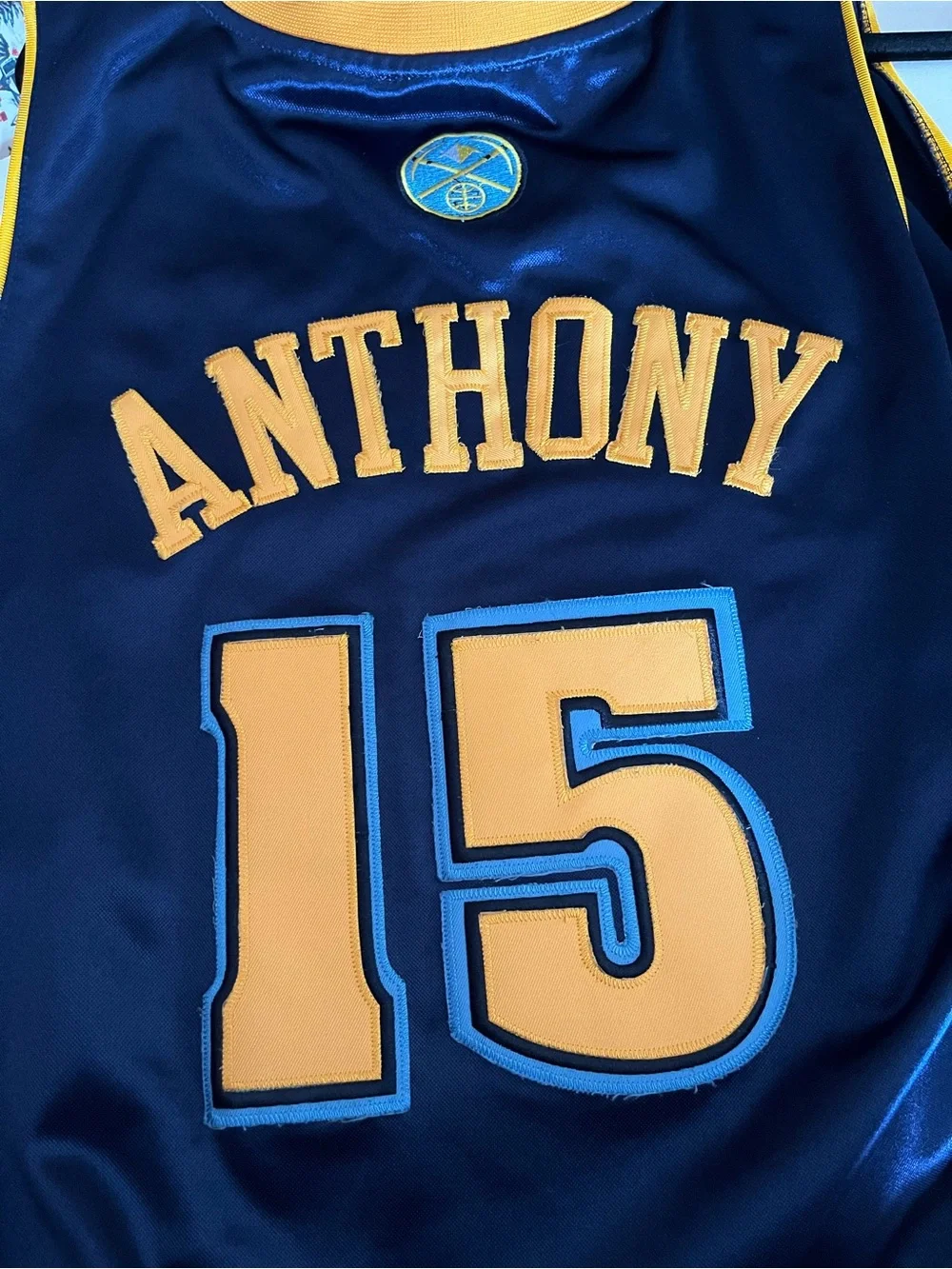 Vintage Adidas Carmelo Anthony Denver Nuggets Stitched 50 XL Melo Alternate